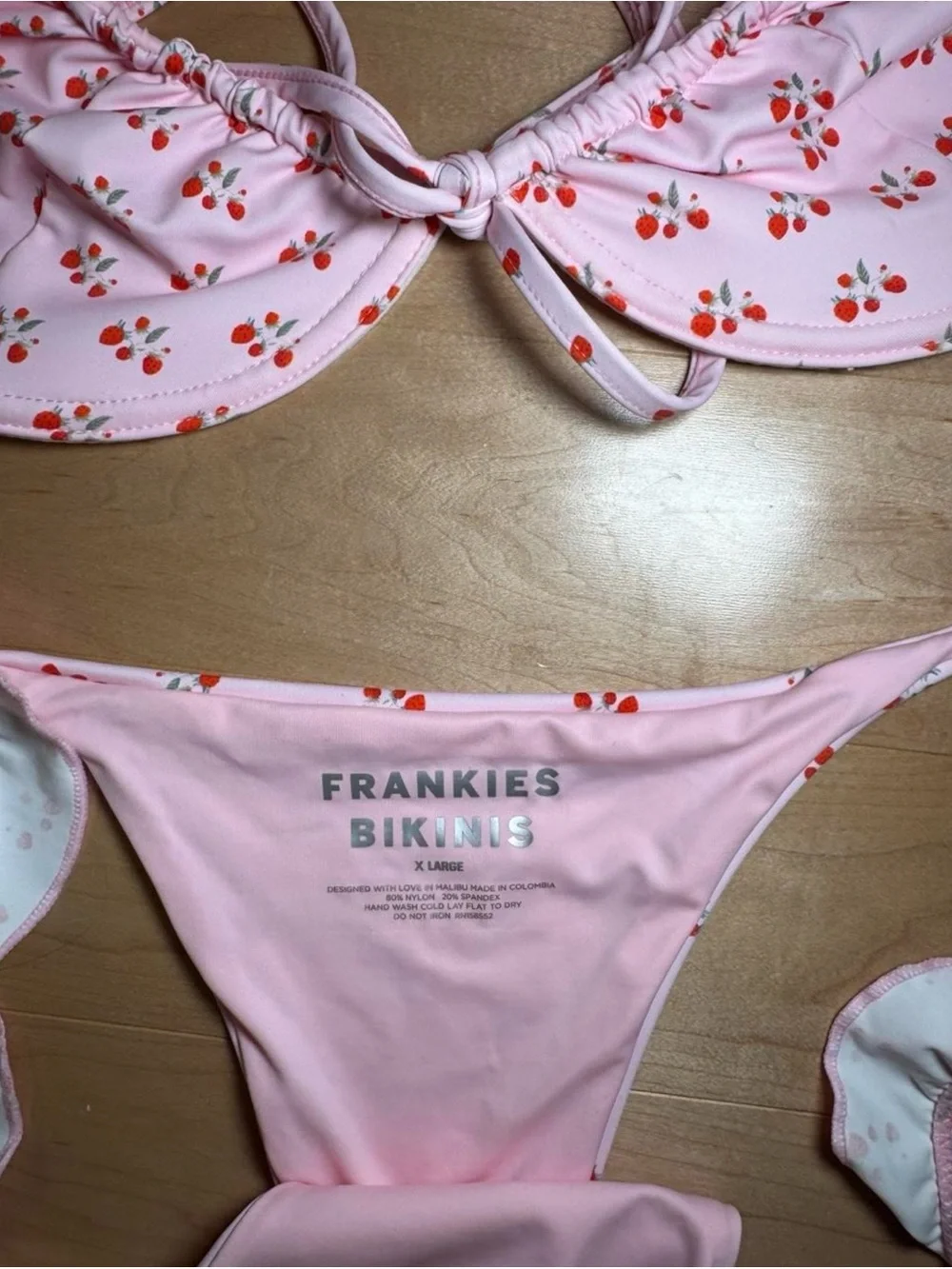 Frankie's Bikinis pink cherry bikinis set